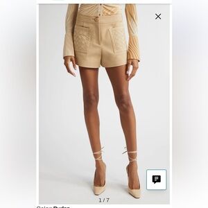 Ramy Brook Beige Women's Cargo Shorts with Quilted Detail